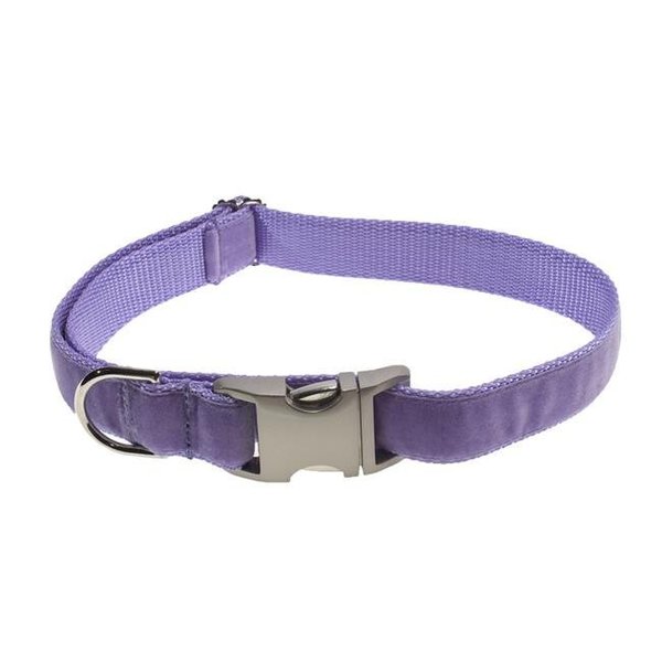 Sassy Dog Wear Sassy Dog Wear VELVET LAVENDER4-C Velvet Lavender Dog Collar - Adjusts 18-28 in. - Large VELVET LAVENDER4-C